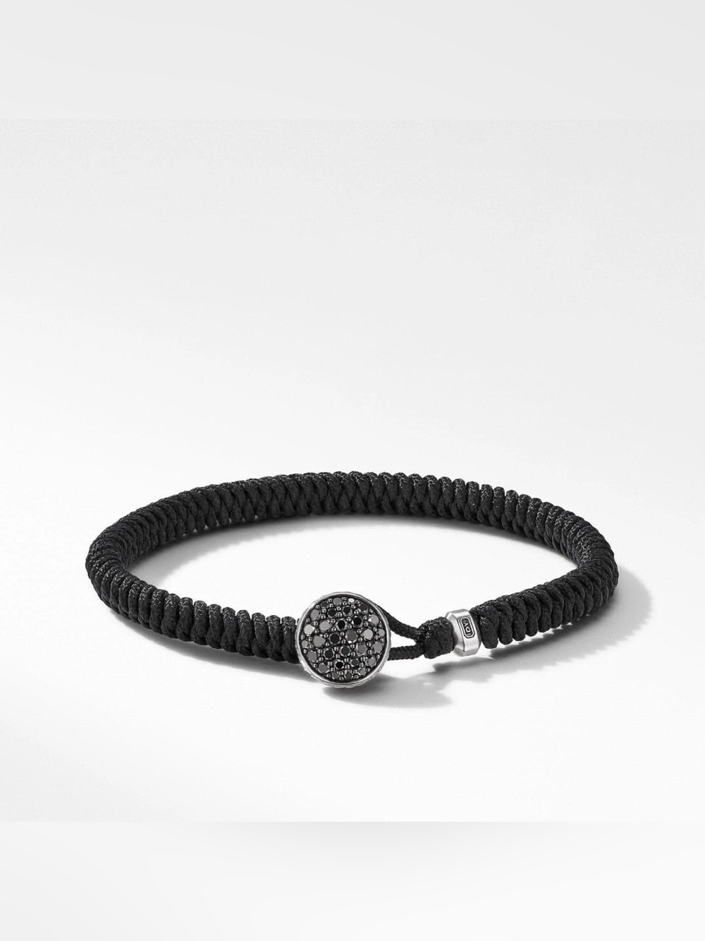 David Yurman 925 Chevron Woven Bracelet with Black pavé black Diamonds